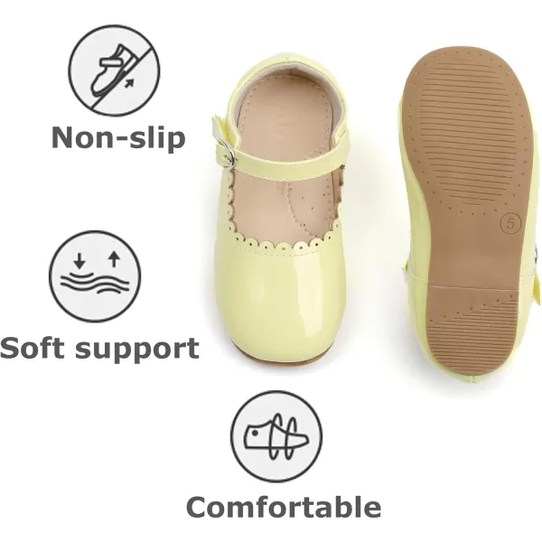 THEE BRON Girls Princess Dress Shoes for Little Girls Zapatos de PrincesaAf406yellow
