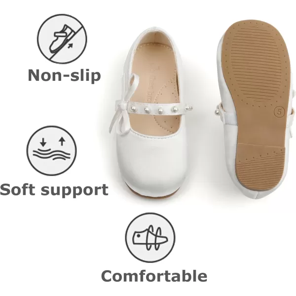 THEE BRON Girls Princess Dress Shoes for Little Girls Zapatos de PrincesaAf424white