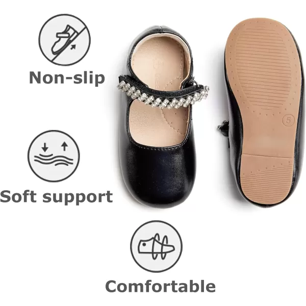 THEE BRON Girls Princess Dress Shoes for Little Girls Zapatos de PrincesaAf436black