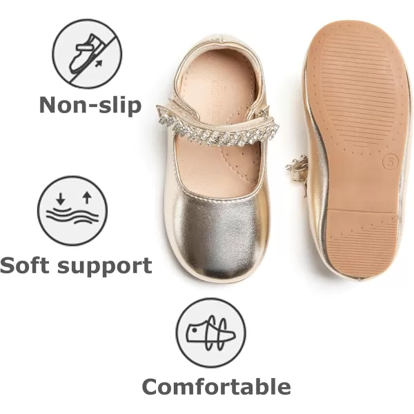THEE BRON Girls Princess Dress Shoes for Little Girls Zapatos de PrincesaAf436gold