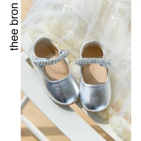 THEE BRON Girls Princess Dress Shoes for Little Girls Zapatos de PrincesaAf436silver