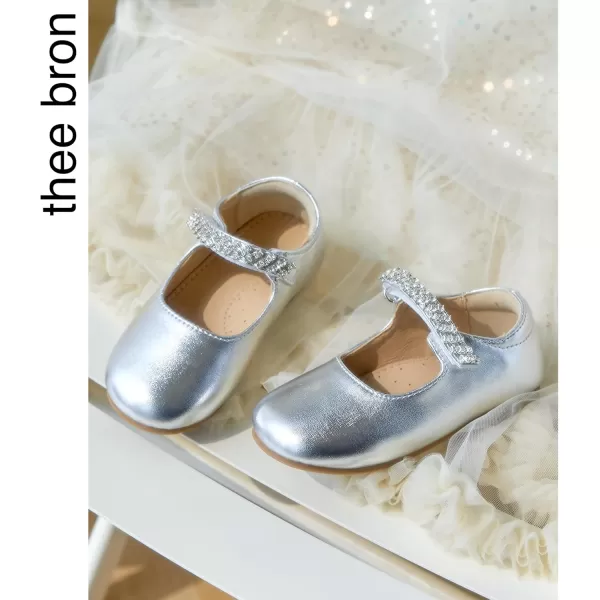 THEE BRON Girls Princess Dress Shoes for Little Girls Zapatos de PrincesaAf436silver