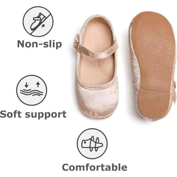 THEE BRON Girls Princess Dress Shoes for Little Girls Zapatos de PrincesaAf462apricot