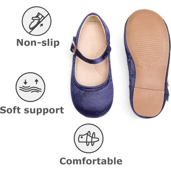 THEE BRON Girls Princess Dress Shoes for Little Girls Zapatos de PrincesaAf462dark Blue