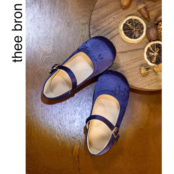 THEE BRON Girls Princess Dress Shoes for Little Girls Zapatos de PrincesaAf462dark Blue