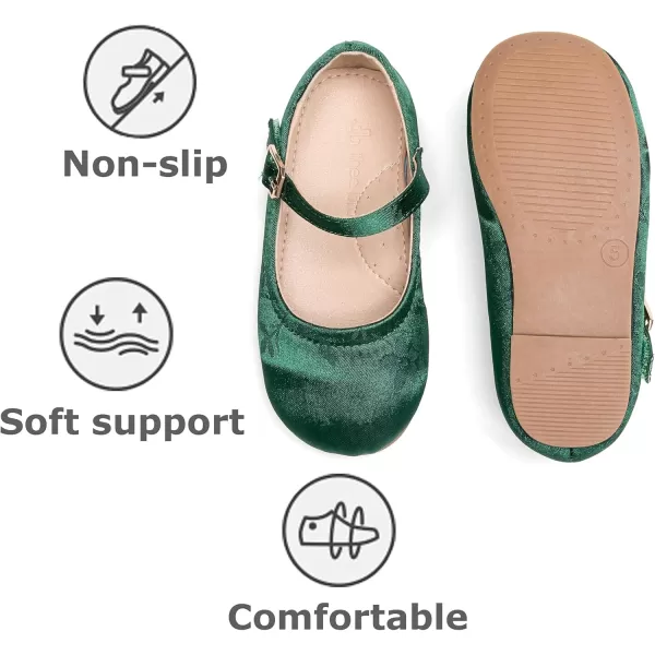 THEE BRON Girls Princess Dress Shoes for Little Girls Zapatos de PrincesaAf462dark Green
