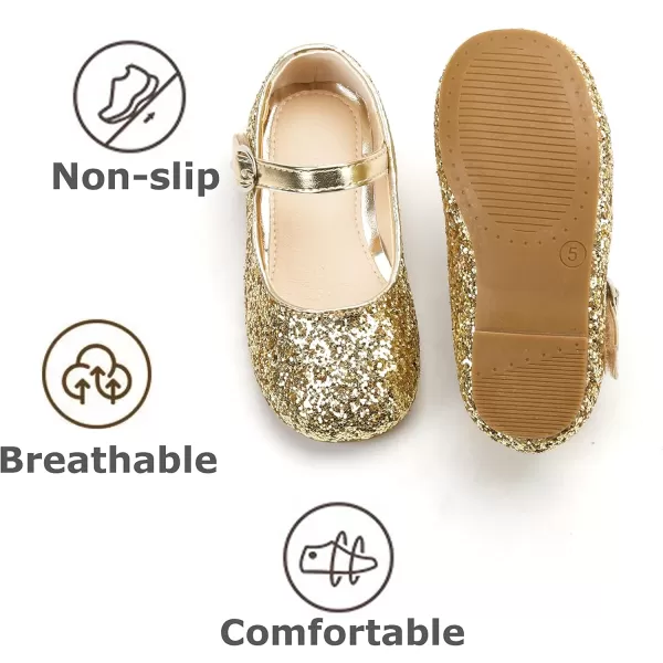THEE BRON Girls Princess Dress Shoes for Little Girls Zapatos de PrincesaAg213gold