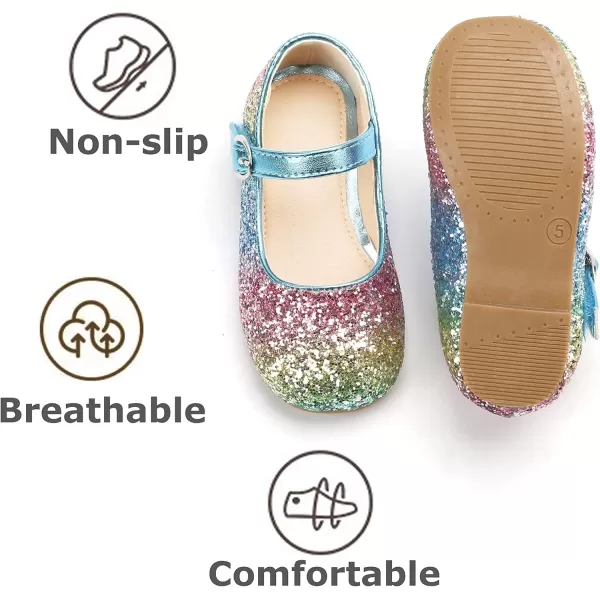 THEE BRON Girls Princess Dress Shoes for Little Girls Zapatos de PrincesaAg213rainbow
