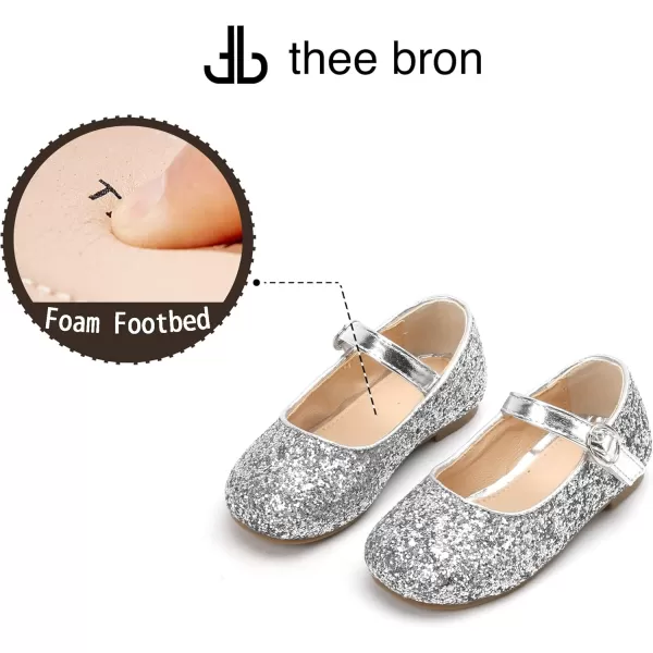 THEE BRON Girls Princess Dress Shoes for Little Girls Zapatos de PrincesaAg213silver