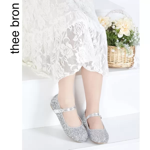 THEE BRON Girls Princess Dress Shoes for Little Girls Zapatos de PrincesaAg213silver