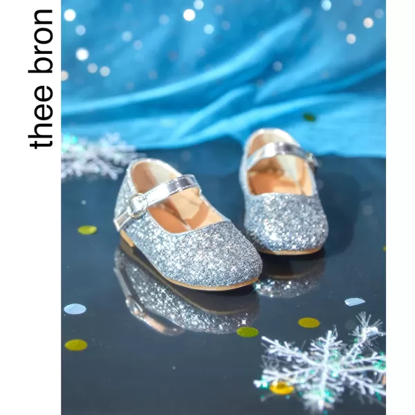 THEE BRON Girls Princess Dress Shoes for Little Girls Zapatos de PrincesaAg213silver