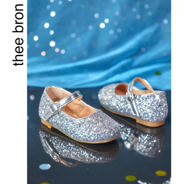 THEE BRON Girls Princess Dress Shoes for Little Girls Zapatos de PrincesaAg213silver