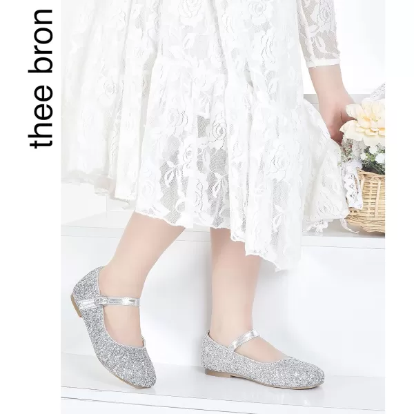 THEE BRON Girls Princess Dress Shoes for Little Girls Zapatos de PrincesaAg213silver