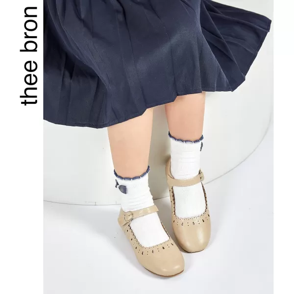 THEE BRON Girls Princess Dress Shoes for Little Girls Zapatos de PrincesaAg215beige