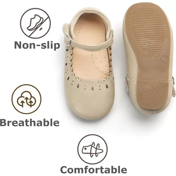 THEE BRON Girls Princess Dress Shoes for Little Girls Zapatos de PrincesaAg215beige
