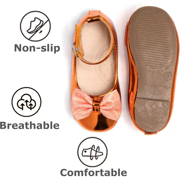 THEE BRON Girls Princess Dress Shoes for Little Girls Zapatos de PrincesaAg272orange