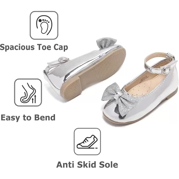 THEE BRON Girls Princess Dress Shoes for Little Girls Zapatos de PrincesaAg272silver