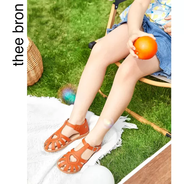 THEE BRON Girls Sandals Toddler Summer Dress Shoes508brown