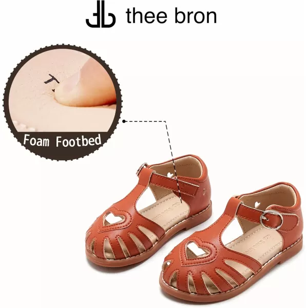 THEE BRON Girls Sandals Toddler Summer Dress Shoes508brown