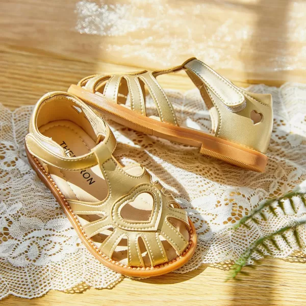 THEE BRON Girls Sandals Toddler Summer Dress Shoes508gold
