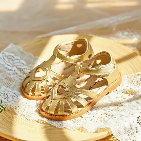 THEE BRON Girls Sandals Toddler Summer Dress Shoes508gold
