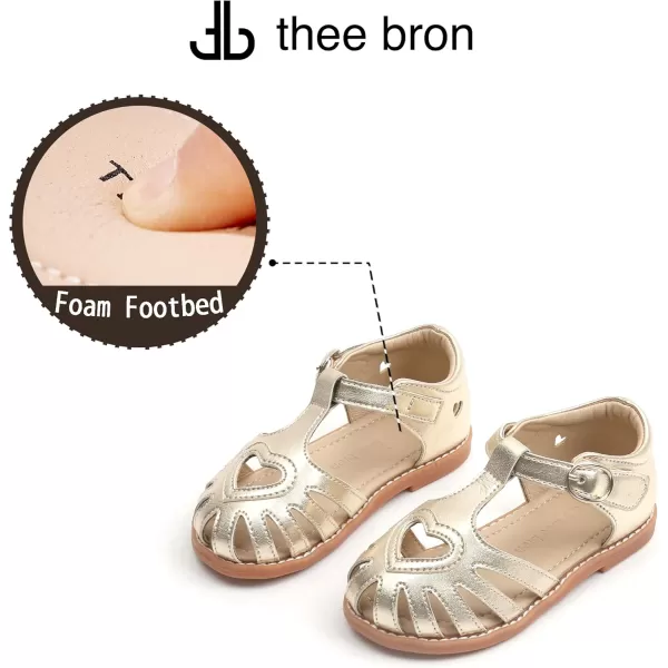 THEE BRON Girls Sandals Toddler Summer Dress Shoes508gold