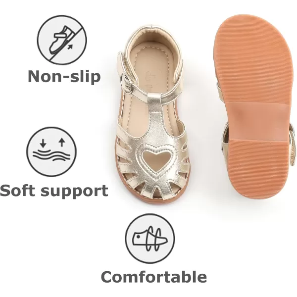 THEE BRON Girls Sandals Toddler Summer Dress Shoes508gold