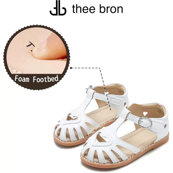THEE BRON Girls Sandals Toddler Summer Dress Shoes508white