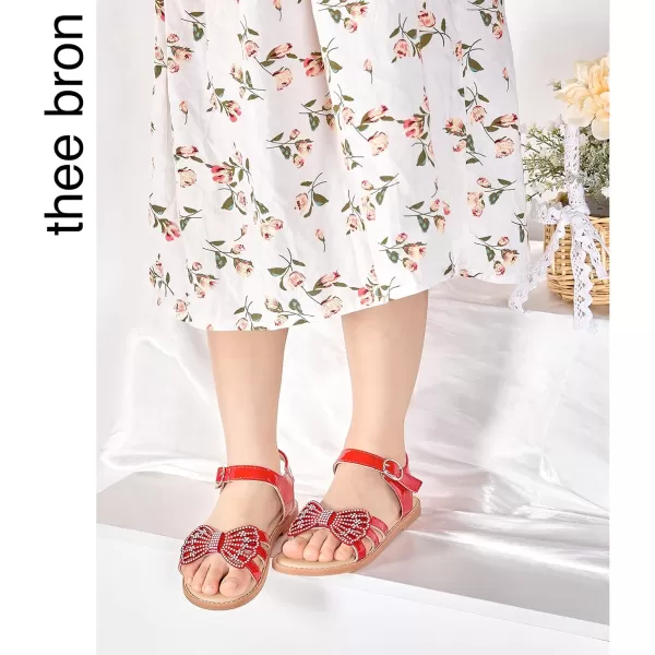 THEE BRON Girls Sandals Toddler Summer Dress ShoesAa308red