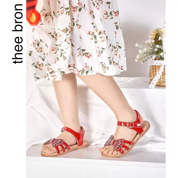 THEE BRON Girls Sandals Toddler Summer Dress ShoesAa308red