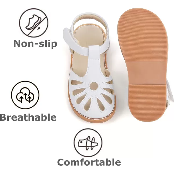 THEE BRON Girls Sandals Toddler Summer Dress ShoesAa396white