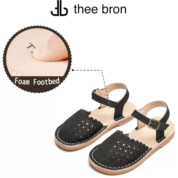 THEE BRON Girls Sandals Toddler Summer Dress ShoesAa426black