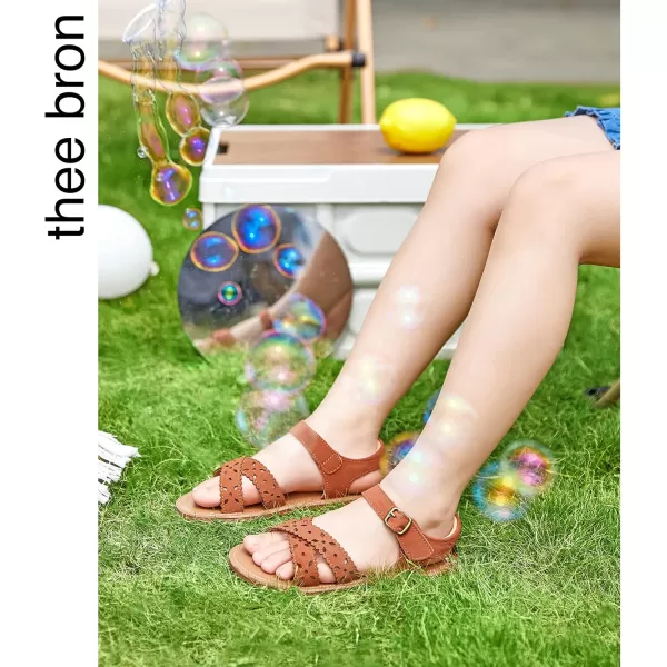 THEE BRON Girls Sandals Toddler Summer Dress ShoesTb2234brown