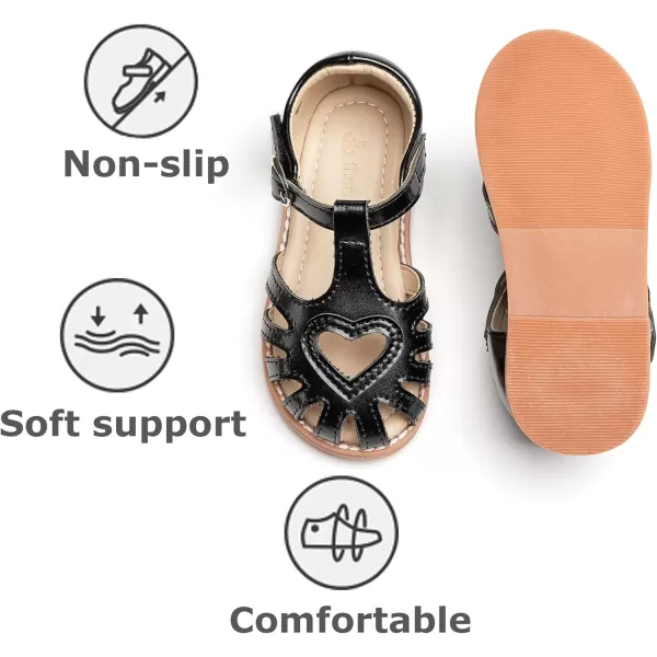THEE BRON Girls Sandals Toddler Summer Dress ShoesTb508black