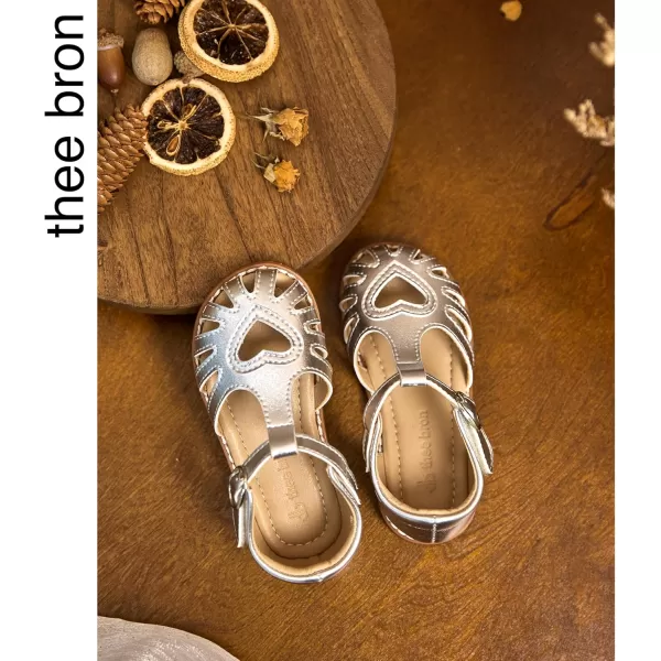 THEE BRON Girls Sandals Toddler Summer Dress ShoesTb508silver