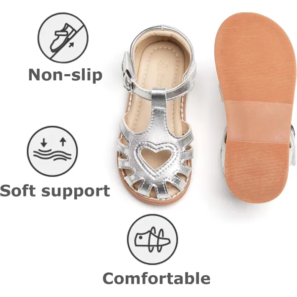 THEE BRON Girls Sandals Toddler Summer Dress ShoesTb508silver