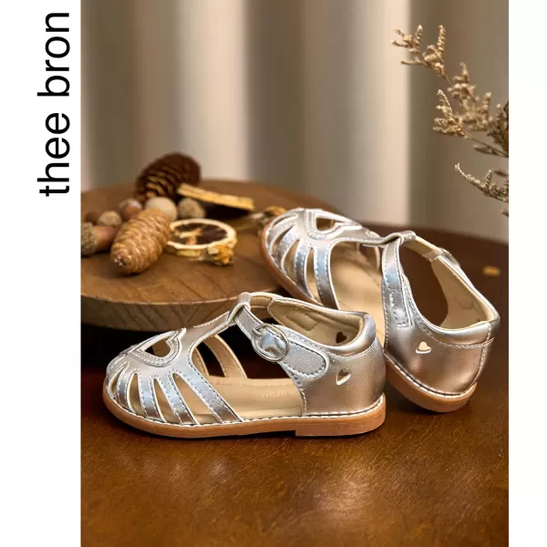 THEE BRON Girls Sandals Toddler Summer Dress ShoesTb508silver