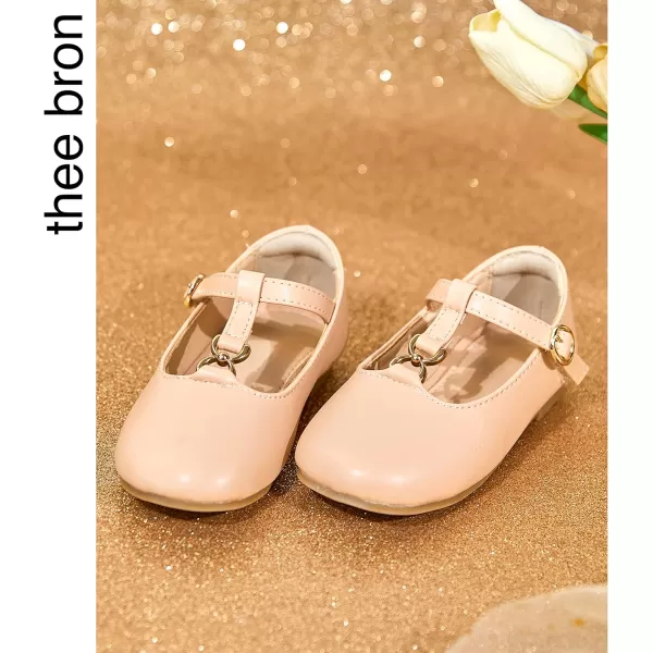 THEE BRON Girls TStrap Flats ToddlerLittle Kid Ballet Mary Jane Party Dress ShoesAf316apricot