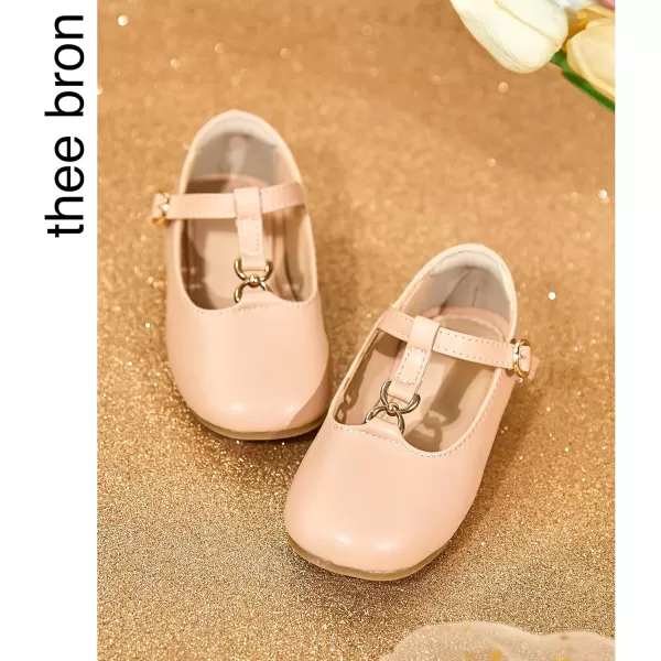 THEE BRON Girls TStrap Flats ToddlerLittle Kid Ballet Mary Jane Party Dress ShoesAf316apricot