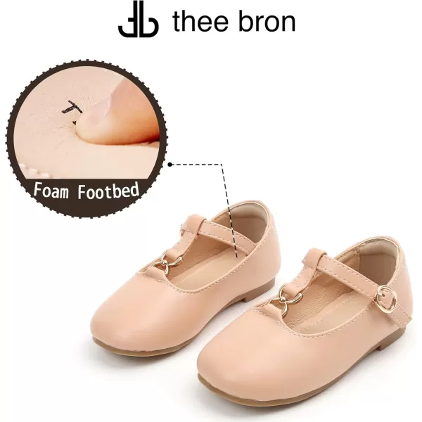 THEE BRON Girls TStrap Flats ToddlerLittle Kid Ballet Mary Jane Party Dress ShoesAf316apricot