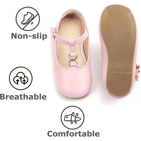 THEE BRON Girls TStrap Flats ToddlerLittle Kid Ballet Mary Jane Party Dress ShoesAf316pink