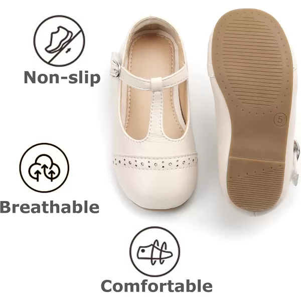 THEE BRON Girls TStrap Flats ToddlerLittle Kid Ballet Mary Jane Party Dress ShoesAf318apricot
