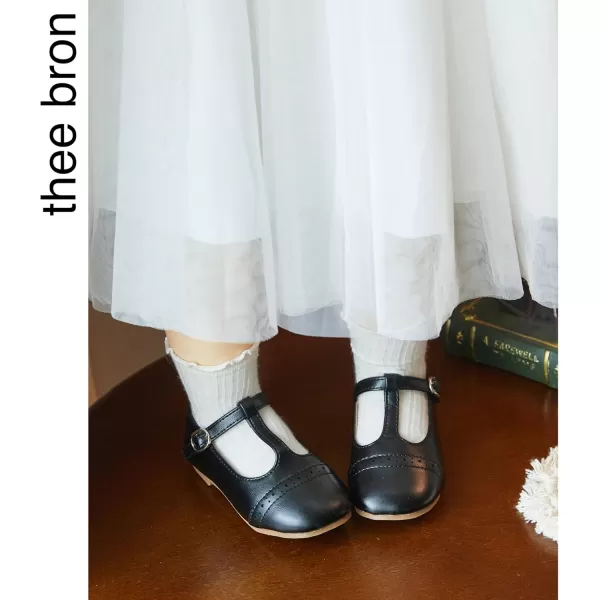 THEE BRON Girls TStrap Flats ToddlerLittle Kid Ballet Mary Jane Party Dress ShoesAf318black