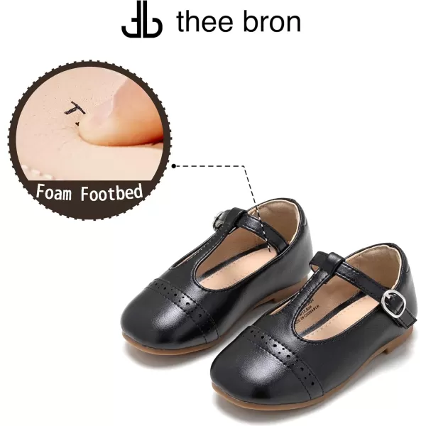 THEE BRON Girls TStrap Flats ToddlerLittle Kid Ballet Mary Jane Party Dress ShoesAf318black