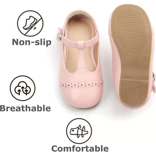 THEE BRON Girls TStrap Flats ToddlerLittle Kid Ballet Mary Jane Party Dress ShoesAf318pink
