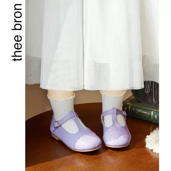 THEE BRON Girls TStrap Flats ToddlerLittle Kid Ballet Mary Jane Party Dress ShoesAf318purple