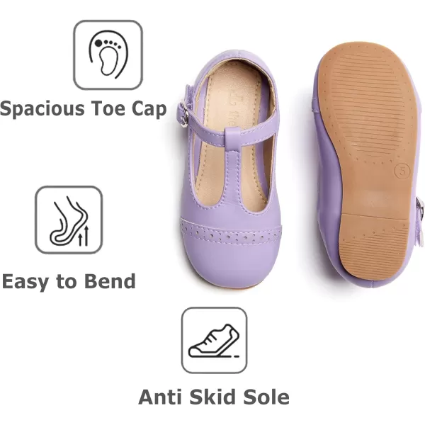 THEE BRON Girls TStrap Flats ToddlerLittle Kid Ballet Mary Jane Party Dress ShoesAf318purple