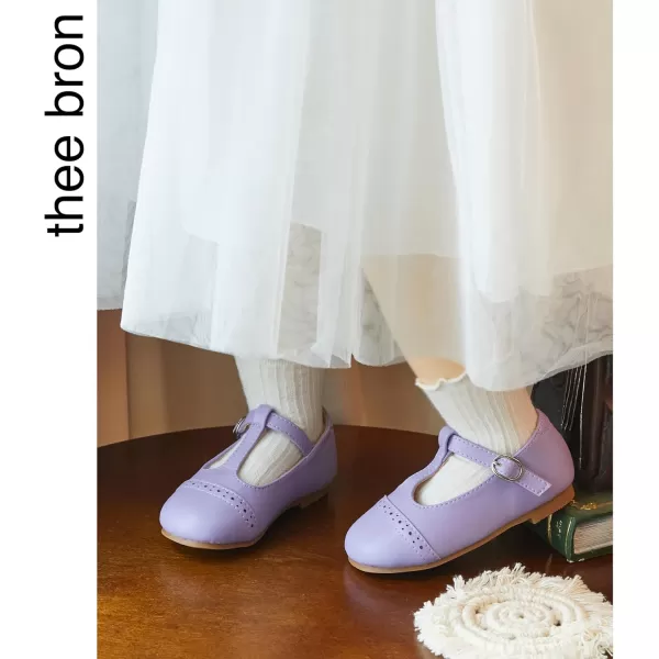 THEE BRON Girls TStrap Flats ToddlerLittle Kid Ballet Mary Jane Party Dress ShoesAf318purple