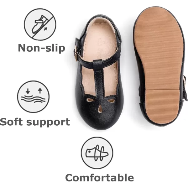 THEE BRON Girls TStrap Flats ToddlerLittle Kid Ballet Mary Jane Party Dress ShoesAf442black
