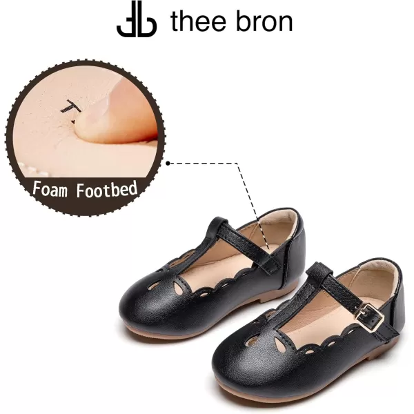 THEE BRON Girls TStrap Flats ToddlerLittle Kid Ballet Mary Jane Party Dress ShoesAf442black